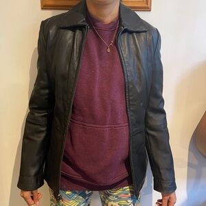 Guess Leather Jacket Black